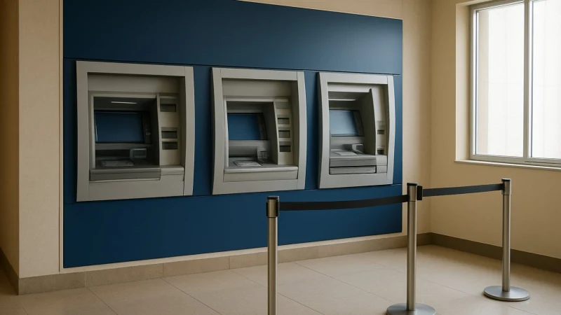 Caixa eletrônico em agência bancária