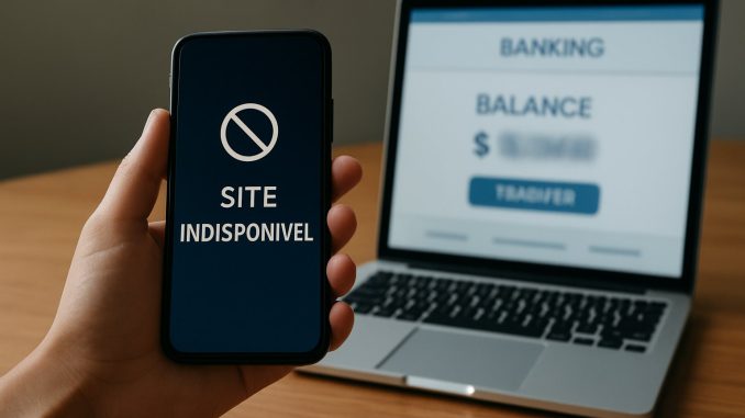 Celular exibindo aplicativo de apostas online indisponível