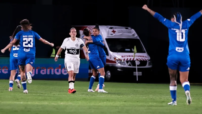 Jogadoras brasileiras em partida da Libertadores Feminina 2026, em Quito. Foto: Gustavo Martins/Cruzeiro
