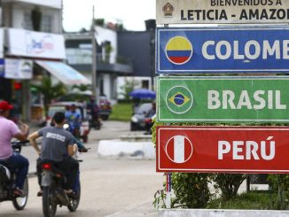 Região de fronteira entre Tabatinga (AM) e Letícia, na Colômbia. Foto: Marcelo Camargo/Agência Brasil