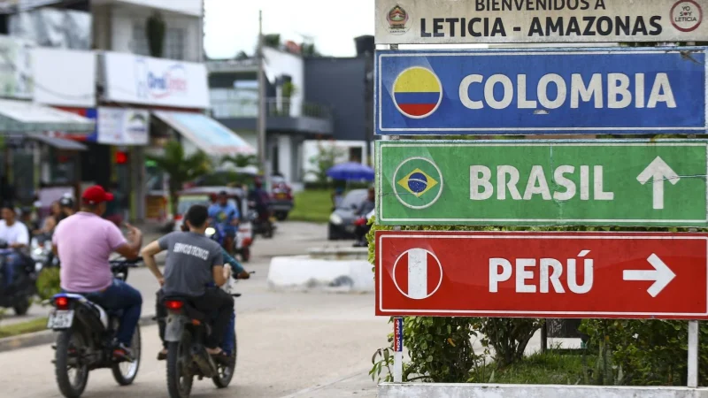 Região de fronteira entre Tabatinga (AM) e Letícia, na Colômbia. Foto: Marcelo Camargo/Agência Brasil