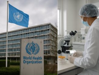 Fachada da sede da Organização Mundial da Saúde, em Genebra