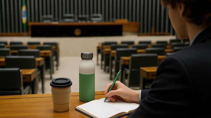 Plenário da Câmara dos Deputados, onde tramita o projeto sobre plásticos descartáveis