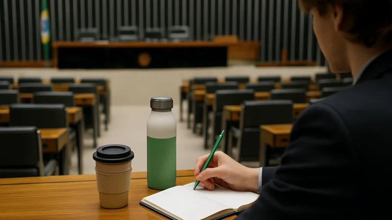 Plenário da Câmara dos Deputados, onde tramita o projeto sobre plásticos descartáveis
