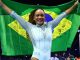 Rebeca Andrade durante salto no Mundial de Ginástica Artística de 2026. Foto: Agência Brasil
