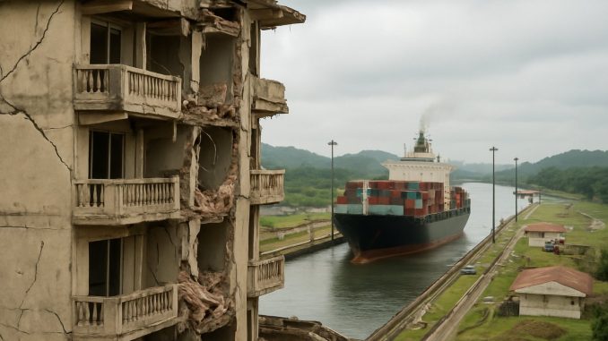 Danos causados por terremoto no Panamá em outubro de 2026